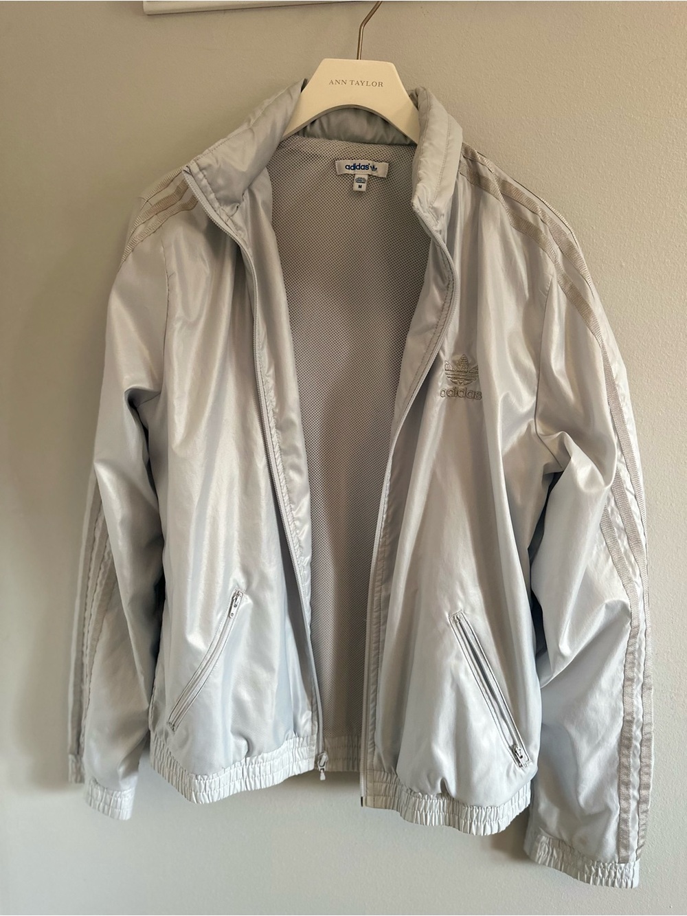 adidas Light Gray women’s Windbreaker Jacket